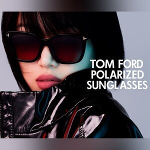 Authentic Tom Ford AMARRA FT 0502 Black Square Polarized Sunglasses new in box